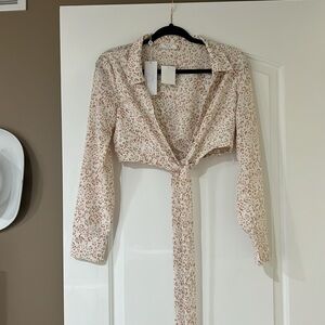 Sage The Label pink/white/green leopard crop